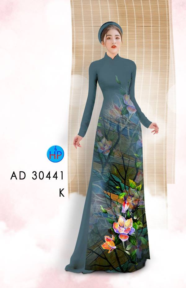 Vải Áo Dài Hoa In 3D AD 30441 17